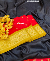 By New Beautiful Banarasi With Zari border Work Saree