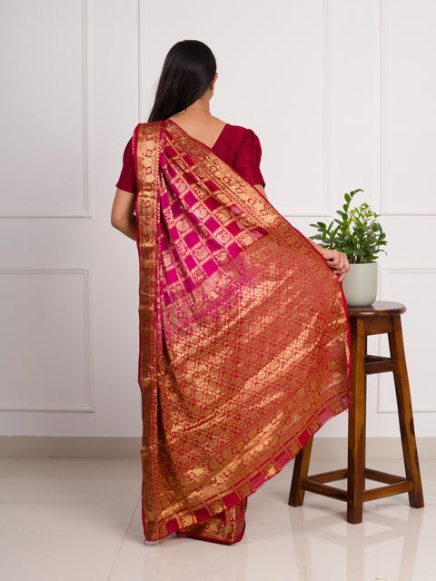 KcPc New Art silk Banarasi Style With Zari weaving Work Saree KCPC