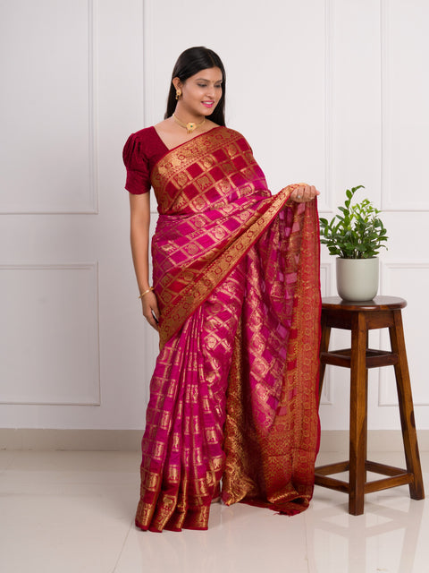 KcPc New Art silk Banarasi Style With Zari weaving Work Saree KCPC