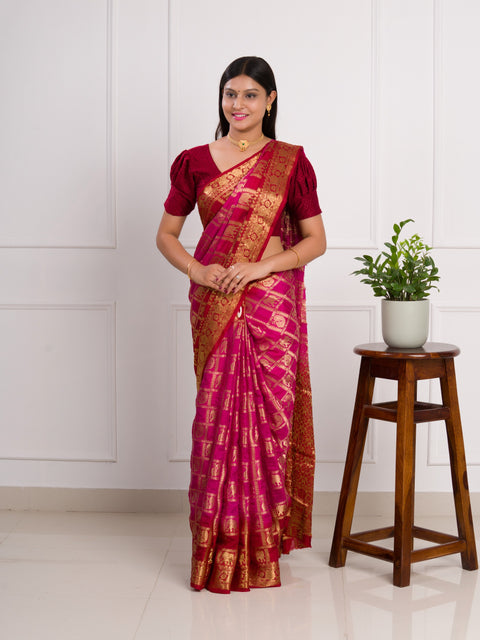 KcPc New Art silk Banarasi Style With Zari weaving Work Saree KCPC