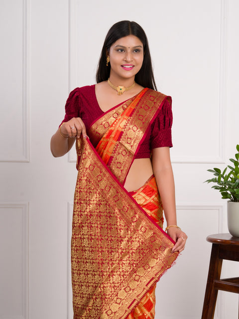 By Banarasi Saree With Festivel Wear