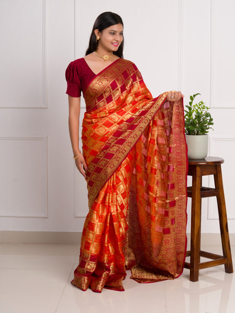 By Banarasi Saree With Festivel Wear