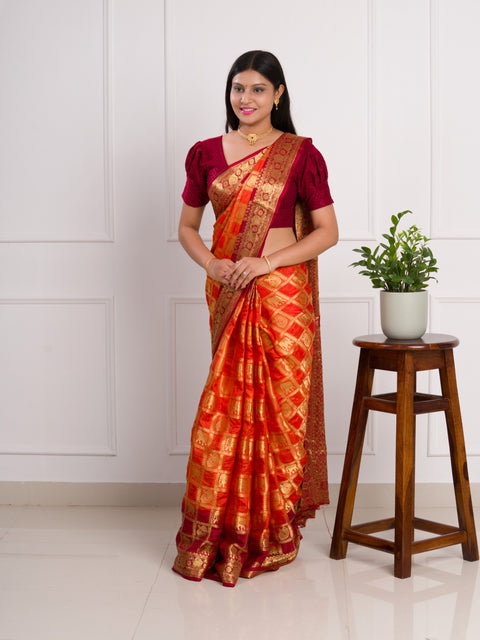 By Banarasi Saree With Festivel Wear
