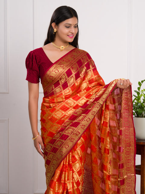 By Banarasi Saree With Festivel Wear