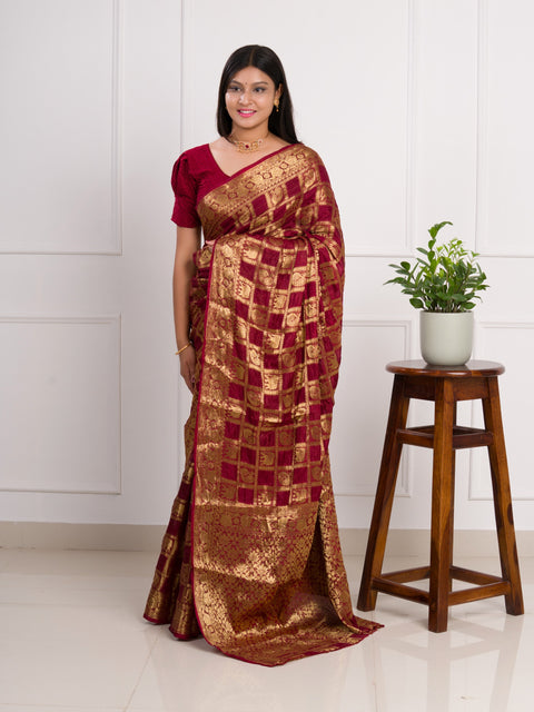 KcPc New Beautiful  Art silk Banarasi Style With Zari weaving Work Saree KCPC