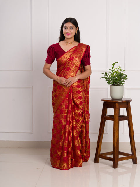 By Banarasi Saree With Festivel Wear