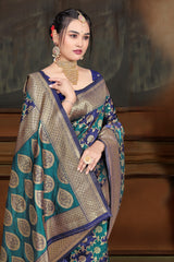 By New Latest Dola silk Banarasi Style with Zari Weaving Saree
