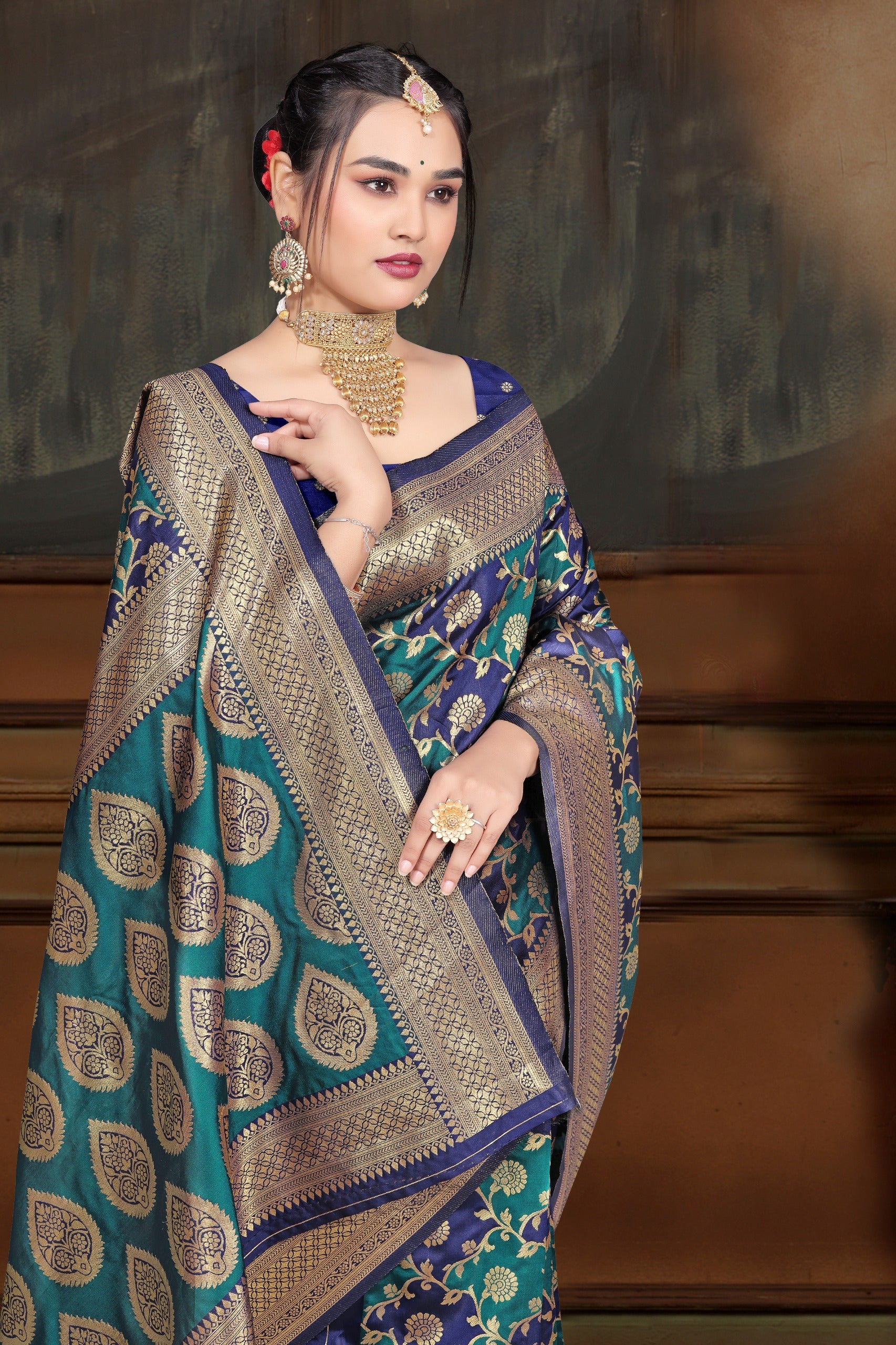 By New Latest Dola silk Banarasi Style with Zari Weaving Saree