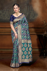 By New Latest Dola silk Banarasi Style with Zari Weaving Saree