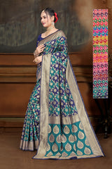 By New Latest Dola silk Banarasi Style with Zari Weaving Saree