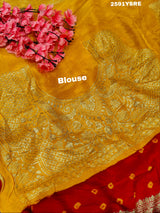 ByNew LaunchChinon Bandhani Style with Zari Border Work Saree