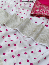 ByNew LaunchChinon Bandhani Style with Zari Border Work Saree