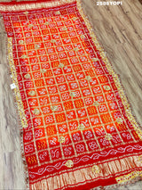 By New Traditional Gaji Silk Bandhani Style With Bel Buti Work Odhna