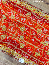 By New Traditional Gaji Silk Bandhani Style With Bel Buti Work Odhna