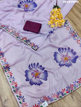 New Launch Tissue Silk Printed Style With Siroski Dimond Work Saree
