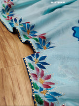 New Launch Tissue Silk Printed Style With Siroski Dimond Work Saree