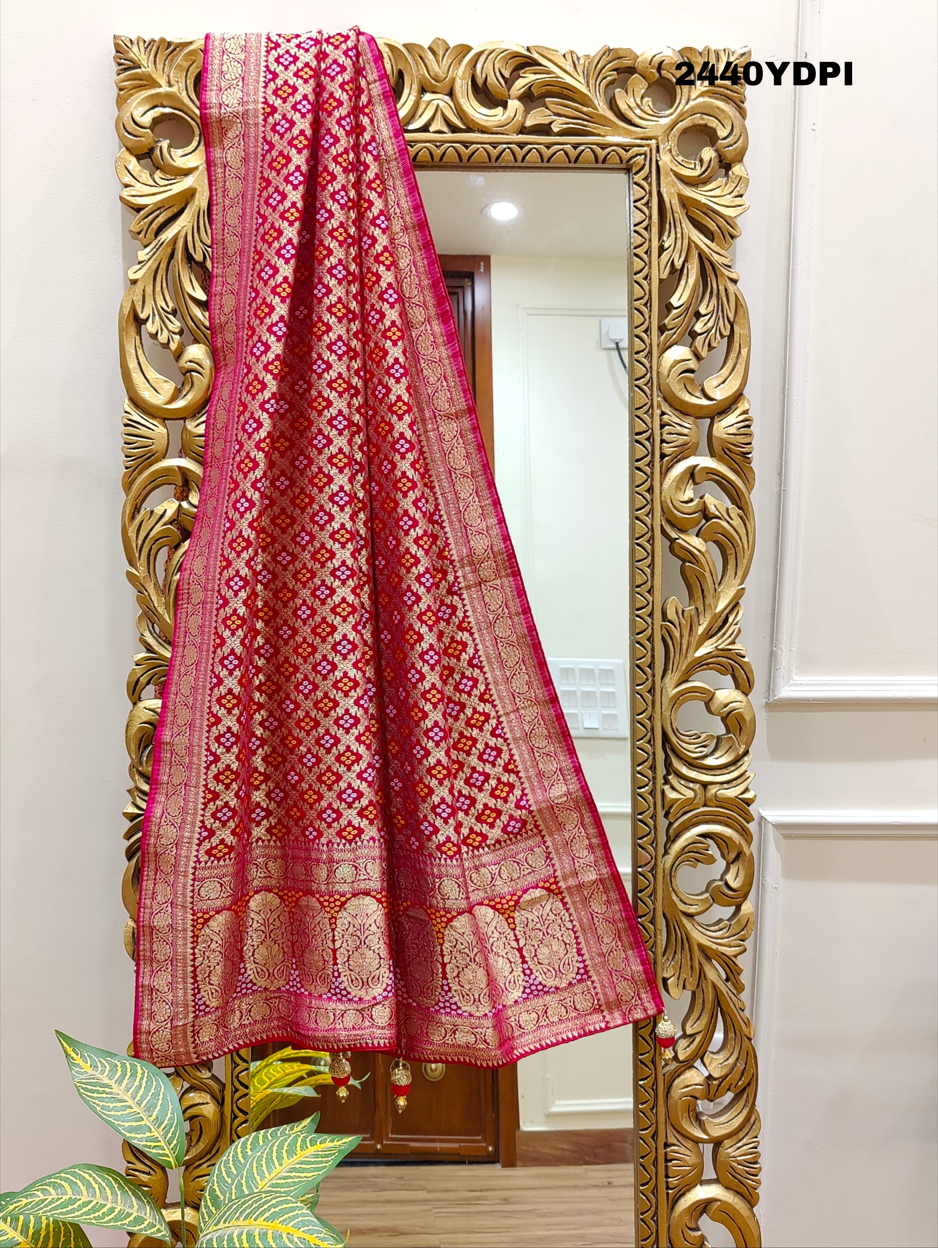 KcPc New Latest Georgette Bandhani Style With Zari weaving Work Dupatta MOH
