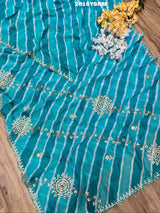 New Chinon Leheriya Style with Gotapatti Work Saree