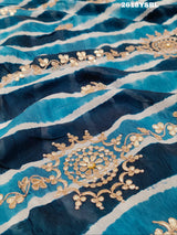 New Chinon Leheriya Style with Gotapatti Work Saree