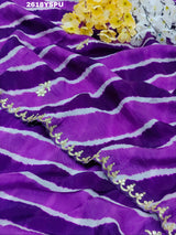 New Chinon Leheriya Style with Gotapatti Work Saree