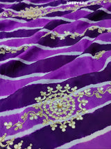 New Chinon Leheriya Style with Gotapatti Work Saree