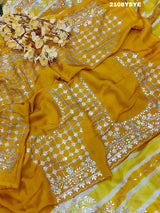 By Latest New Pure Taser Organza Leheriya With Gotapatti WorkSaree