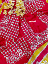 By Latest New Pure Taser Organza Leheriya With Gotapatti WorkSaree