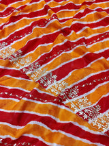 By Latest New Pure Taser Organza Leheriya With Gotapatti WorkSaree