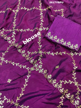 By New Designer Chinon Silk Saree with Traditional Gotapatti Work