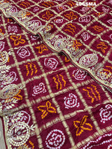 By New Latest Pure Gaji Silk Bandhani Ghatchola Gotapatti Saree