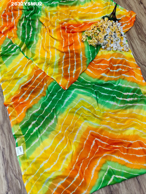 KcPc New Mos Chiffon Lehariya Style Saree STL