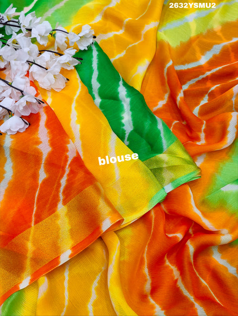 KcPc New Mos Chiffon Lehariya Style Saree STL