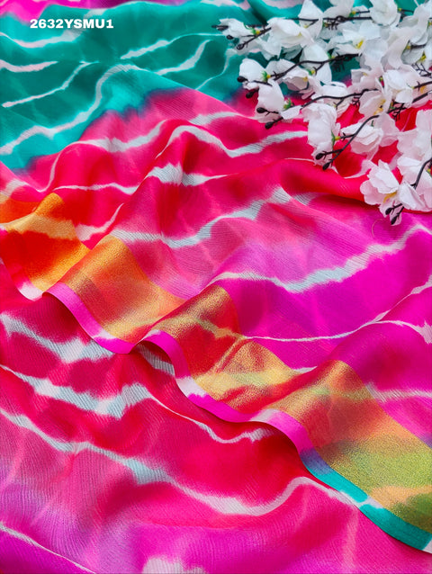 KcPc Latest New Mos Chiffon Leheriya Style Saree STL