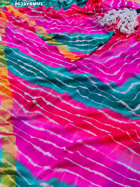 KcPc Latest New Mos Chiffon Leheriya Style Saree STL