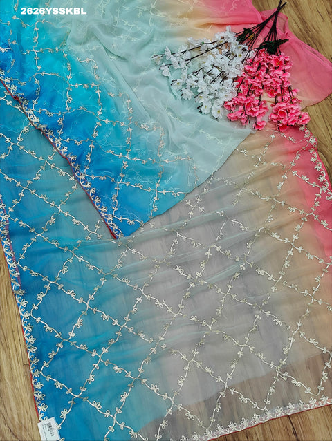 KcPc New Chiffon Bollywood Style With Gotapatti Work Saree SWA