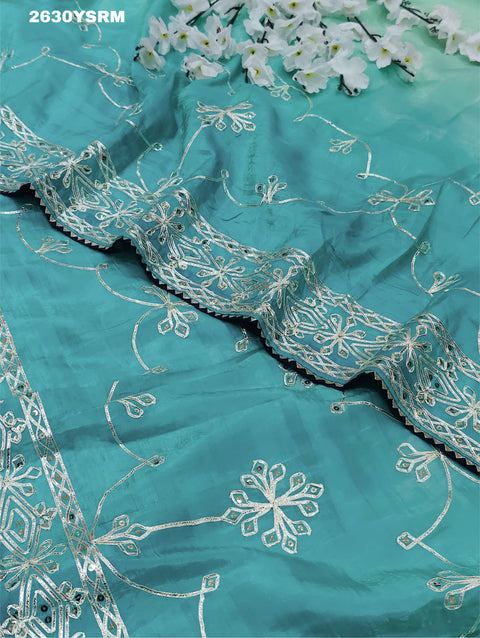 KcPc New Tissue Bollywood Style With Gotapatti Work Saree SWA