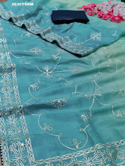 KcPc New Tissue Bollywood Style With Gotapatti Work Saree SWA