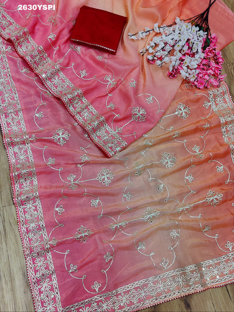 KcPc New Latest Tissue Bollywood Style With Gotapatti Work Saree SWA