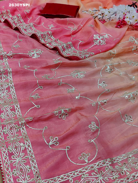KcPc New Latest Tissue Bollywood Style With Gotapatti Work Saree SWA