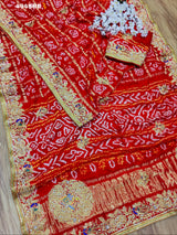 By Special Beautiful Pure Gaji Silk Gharchola Traditional Looking Saree