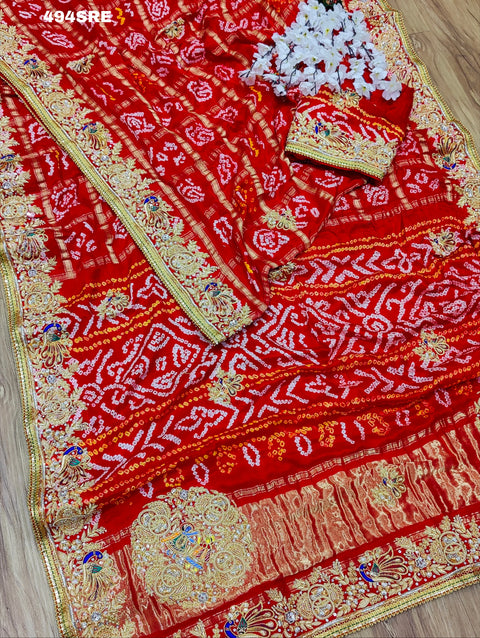 KcPc Special Beautiful Pure Gaji Silk Gharchola Traditional Looking Saree MNL