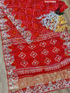 By New Gaji Silk Bandhani Style With Gotapatti Work Saree