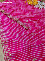  New Dola Silk Leheriya Style with Gotapatti Work Saree