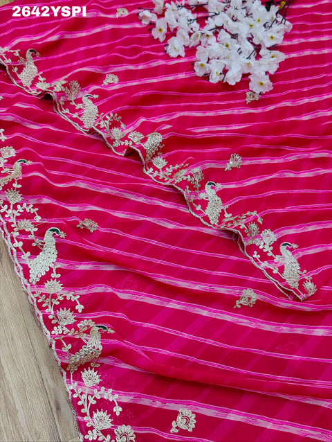 KcPc New Chiffon Leheriya Style With Pitan  GotaPatti Work Saree  PDM