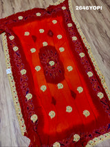 By New Latest Ojariya Bandhani Style With Belbuti Work Odhna