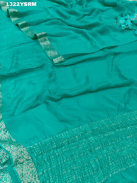 KcPc New Latest Pure Ojariya Chinon Beautiful Zari border Pallu saree MAHA