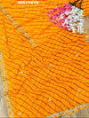 By New Chiffon Leheriya Style With Cutdana Work Saree
