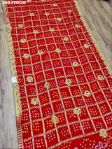 KcPc New Semi Gaji Silk Bandhani Style With Bel buti Work Odhna KCPC