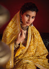 By New Arrival Modal Silk Ajrakh Style With Gotapatti Work Saree