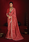 By New Arrival Modal Silk Ajrakh Style With Gotapatti Work Saree
